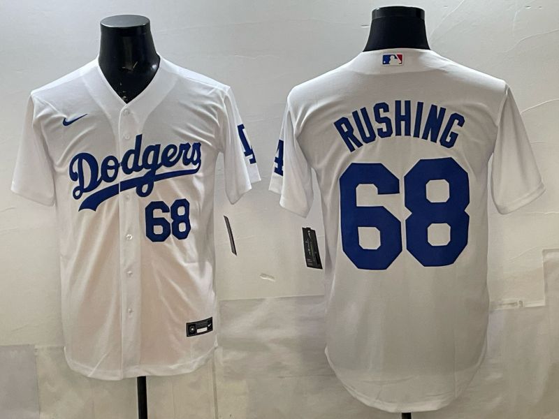 Men Los Angeles Dodgers #68 Rushing White Game 2026 Nike MLB Jersey 003